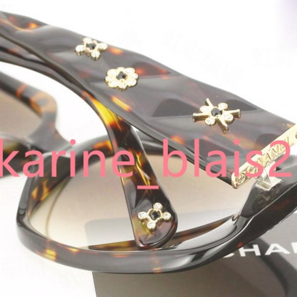 100% genuine authentic CHANEL 5149 B 714 dark havana brown sunglasses crystals - Picture 10 of 11